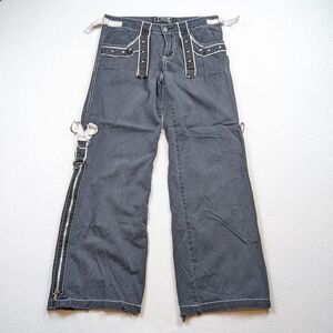 Tripp NYC Faded Black Rave Pants Bell Bottoms Women's Femme Size 1 (30*29)